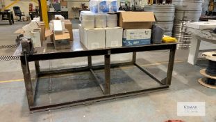 Welded Mild Steel Work Bench with Record Bench Vice - Dimensions 244cm x 153cm x 87cm Height -
