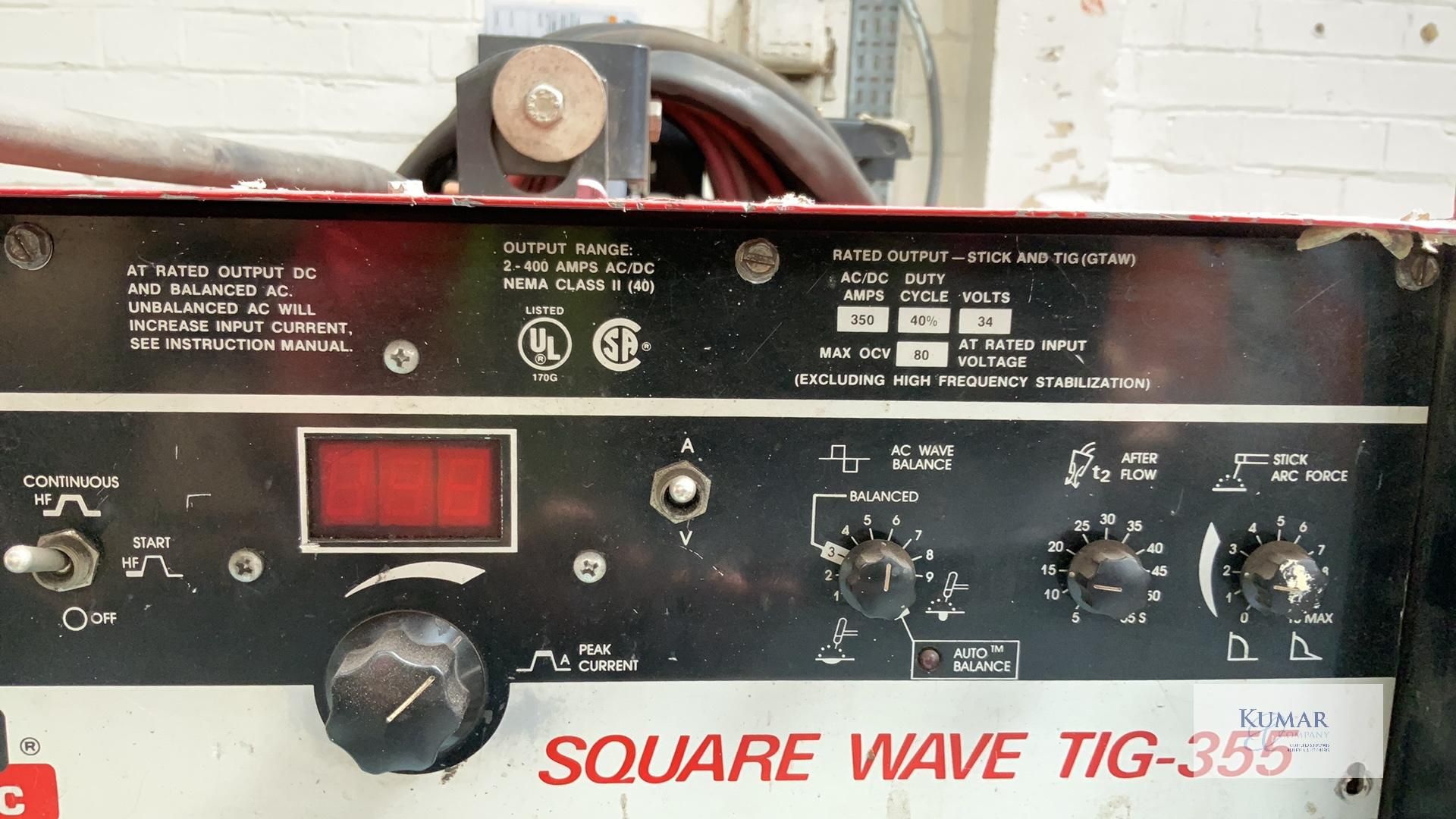 Lincoln Electric Tig 355 Square Wave AC/DC Tig & Stick Arc Welding Power Source, Serial No. - Image 6 of 13