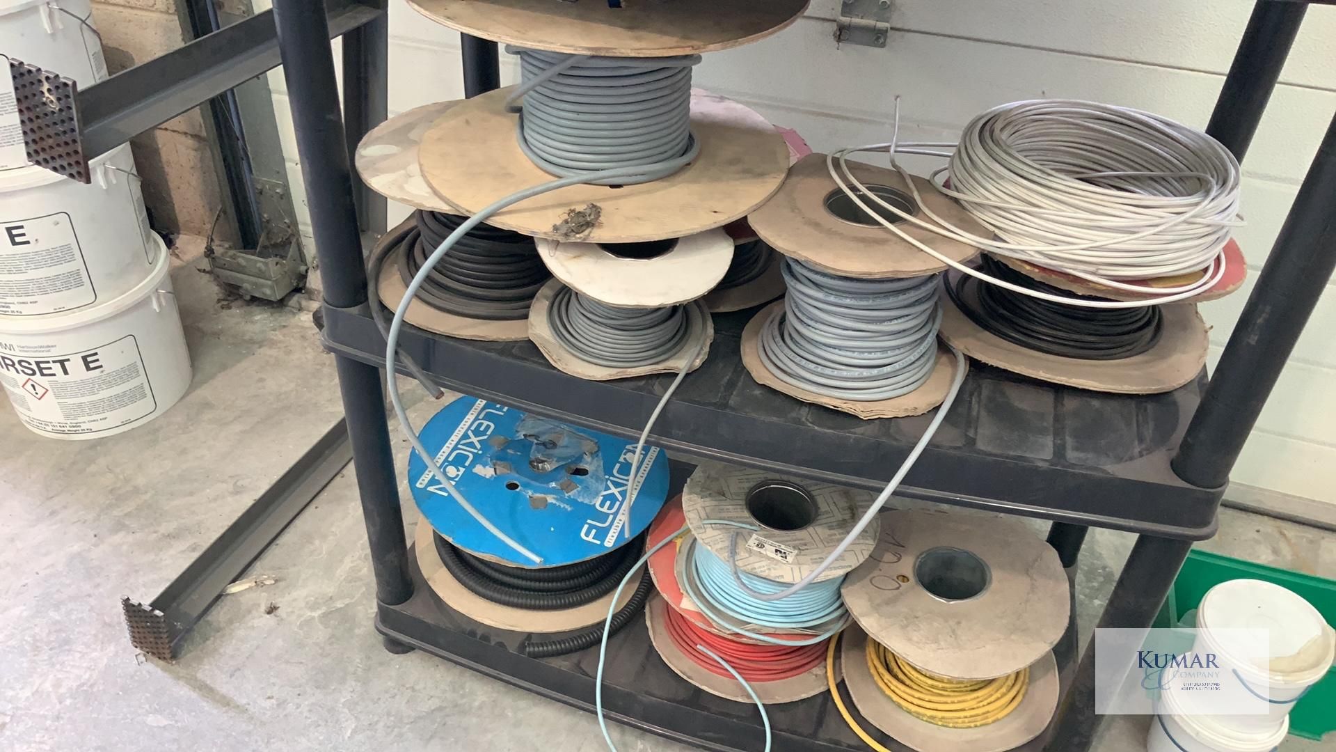 5 Tier Storage Rack with Various Reels of Wire - Please Note This Lot is Located in Huthwaite and - Image 6 of 7