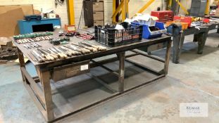 Large Welding Table with Bench Vice - Dimensions 244cm x 153cm x 85cm Height - Please Note Does