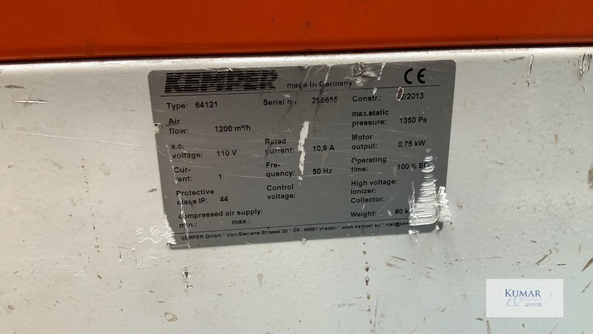Kemper Filter Master, Type 64121 Mobile Fume Extraction Unit, Weight 80Kg, Serial No.256655, (02/ - Image 6 of 6