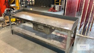 Welded Mild Steel Work Bench with Vice - Dimensions 244cm x 77cm x 85cm Height - Please Note Does