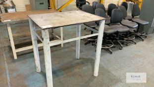 Steel Work Table- Dimensions 93cm x 70cm x 101cm Height -Please Note Does Not Include Contents on