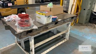 Welded Mild Steel Work Bench with Heavy Duty Top- Dimensions 210cm x 107cm x 87cm - Does Not Include