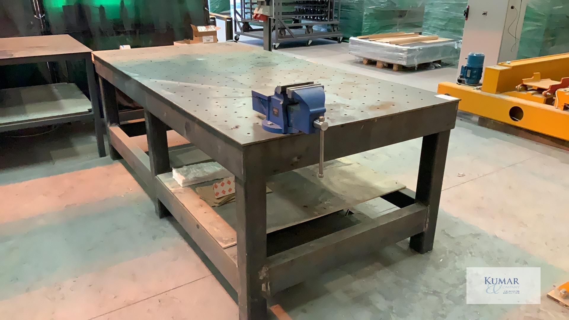 Specialist Welding Table with Bench Vice - Dimensions 250cm x 126cm x90cm Height - Please Note - Image 2 of 7