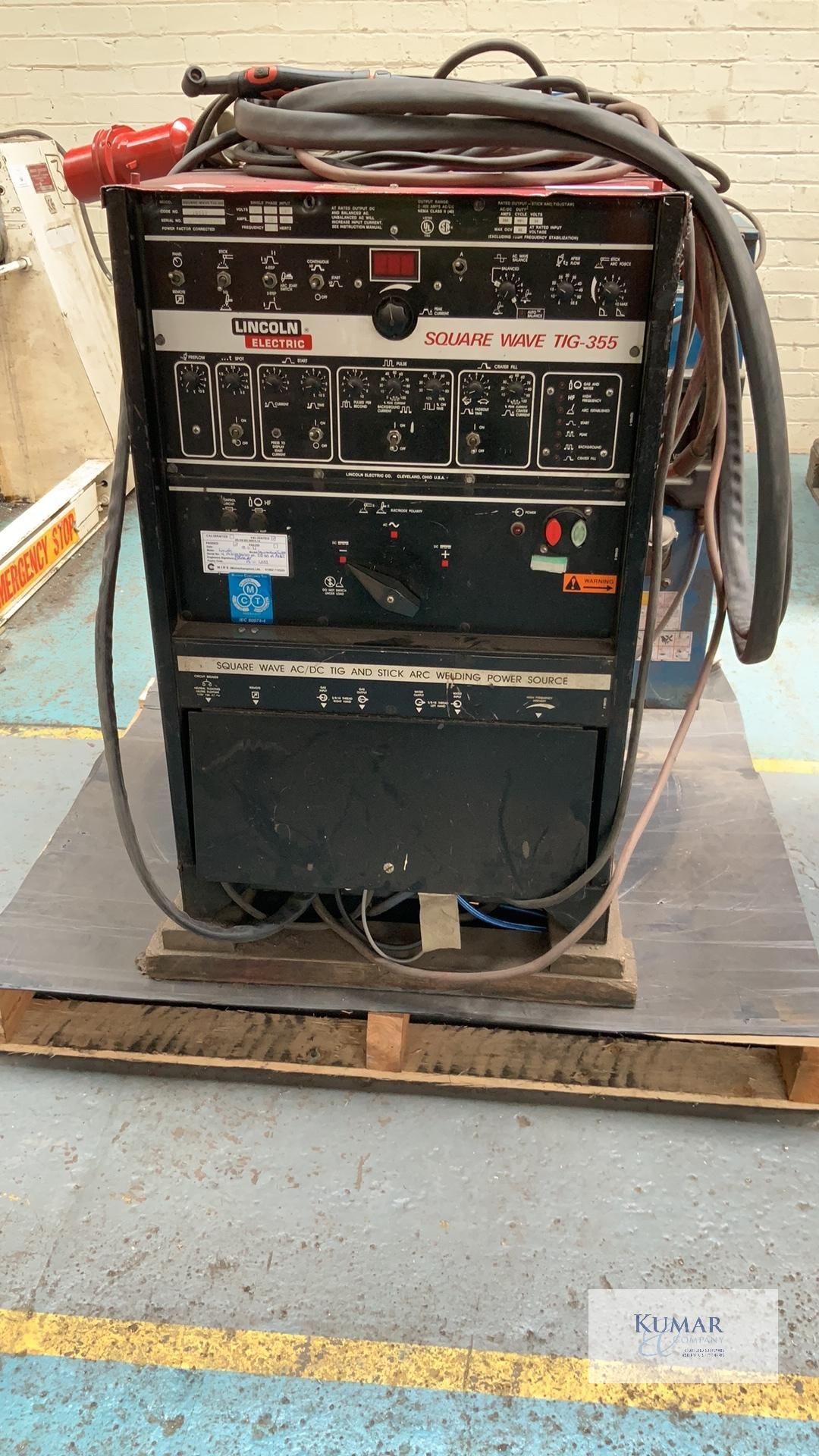 Lincoln Electric Tig 355 Square Wave AC/DC Tig & Stick Arc Welding Power Source, Serial No.