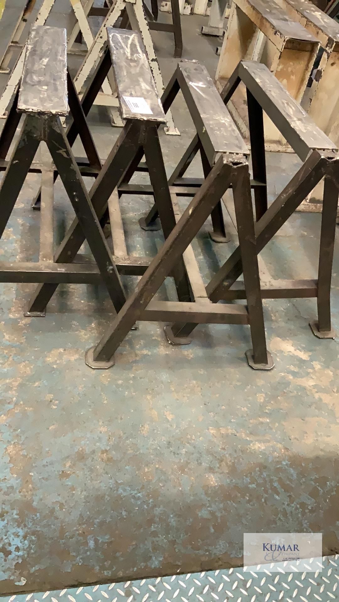 Heavy Duty Metal Trestle Tables As Shown - Image 2 of 3