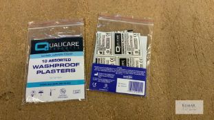 3: Large Boxes of 10 & 20 Qualicare Products Assorted Washproof Plasters (03/2025) - Thousands of