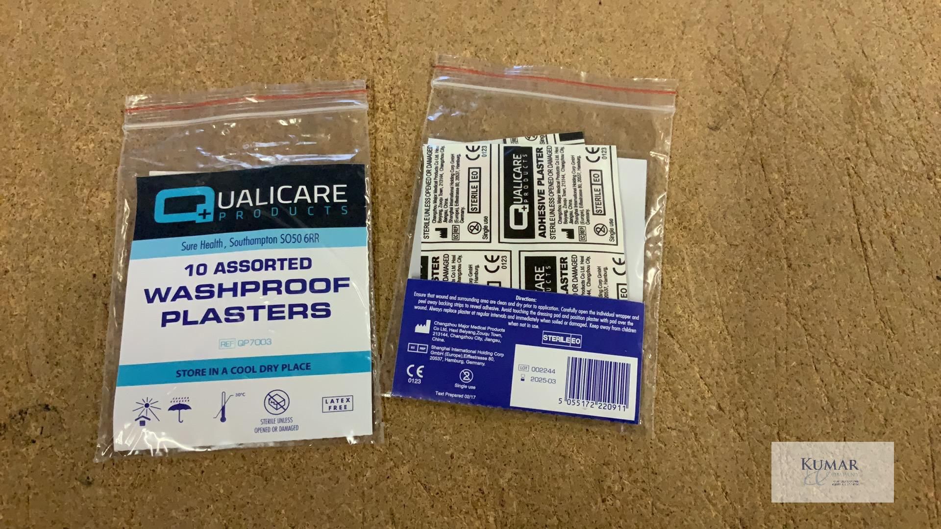 3: Large Boxes of 10 & 20 Qualicare Products Assorted Washproof Plasters (03/2025) - Thousands of