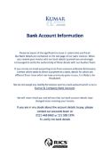 SPECIAL NOTICE - IMPORTANT INFORMATION - BANK DETAILS