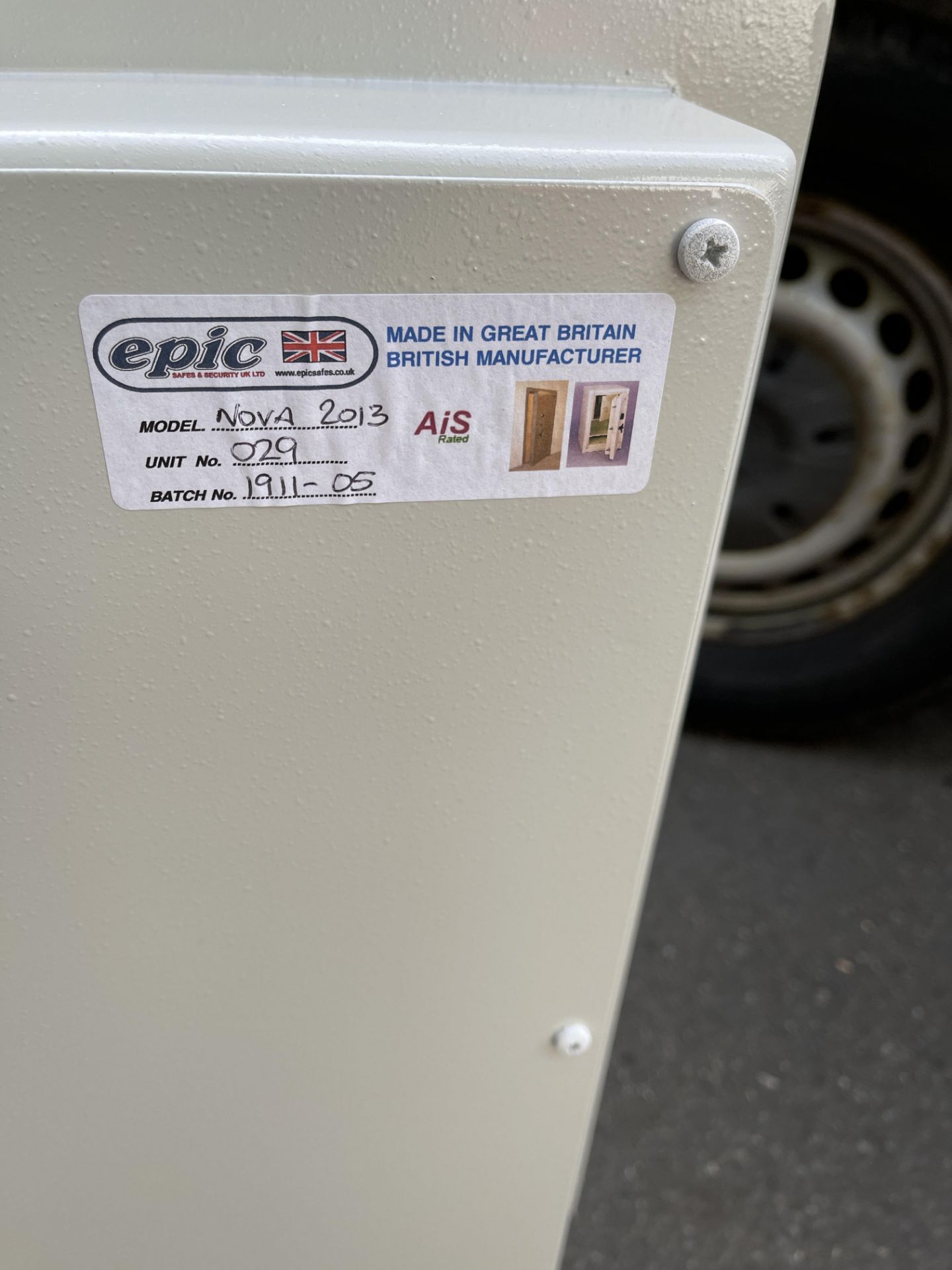 2013- Epic Nova 4 K Rated Safe - As New External Size H - 610mm x W - 430mm x D - 430mm, Locked By - Image 9 of 12