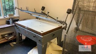 HG Kippax & Son Screen Printer Bed, Serial No.1530 0A,with Screens - W 980mm x L 1460mm - Lot