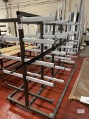 Fabricated Fir Tree Welded Mild Steel Mobile Work Piece Storage Trolley with Multiple Stands - As