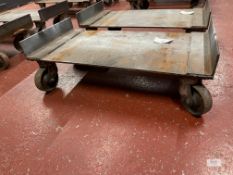 Single Mobile Metal Trolley with Dolly Wheels with Mild Steel Base with Angled Sides