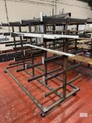 Fabricated Fir Tree Welded Mild Steel Mobile Work Piece Storage Trolley with Multiple Stands - As