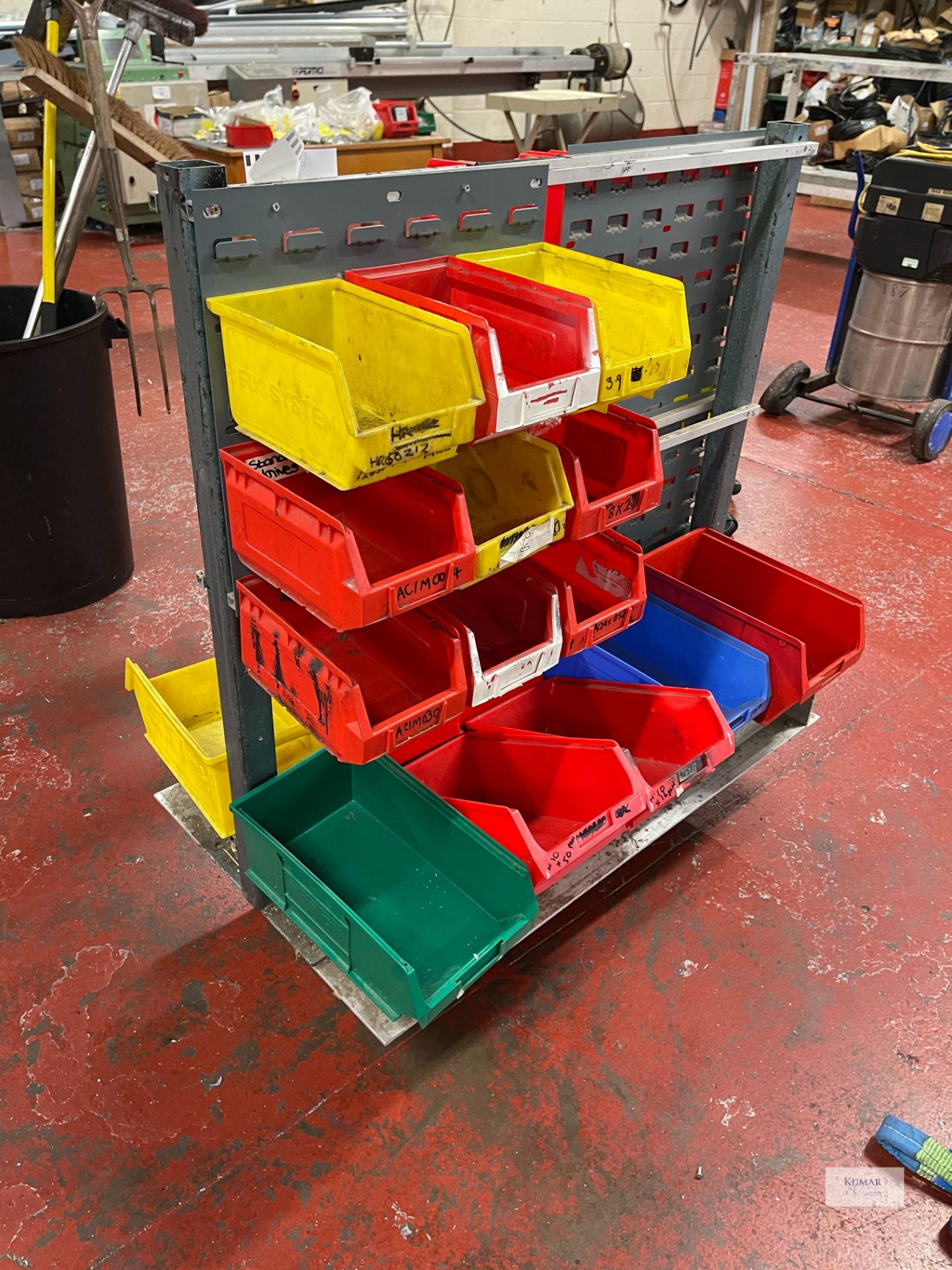 Mobile Storage Trolley with Plastic Tote Bins - Image 3 of 3