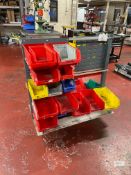 Mobile Storage Trolley with Plastic Tote Bins