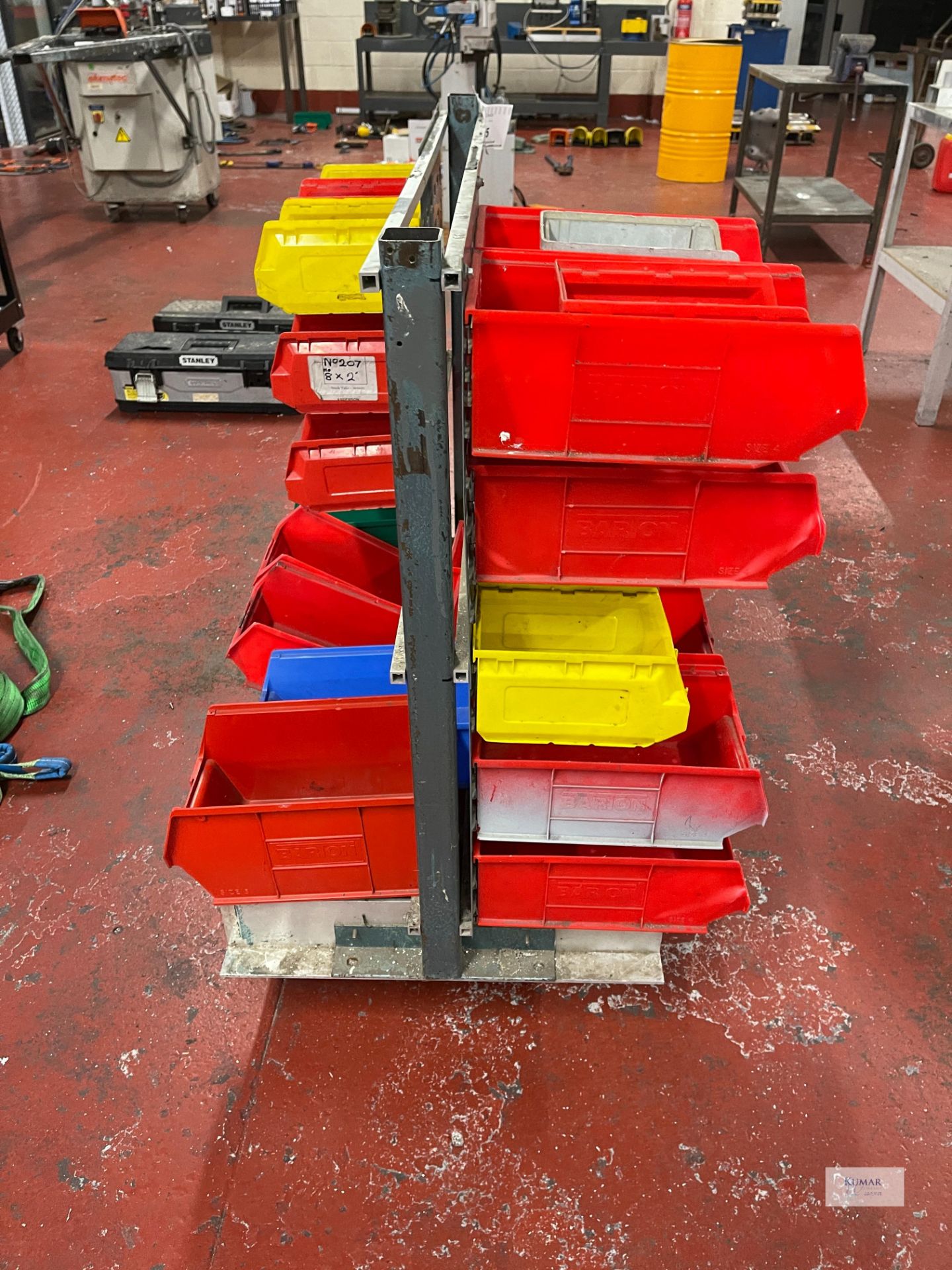Mobile Storage Trolley with Plastic Tote Bins - Image 2 of 3