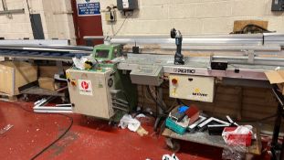 Jade Engineering JS 250 P Bead Saw with Pertici Univer Visual/RF In Feed & Exit Roller Table