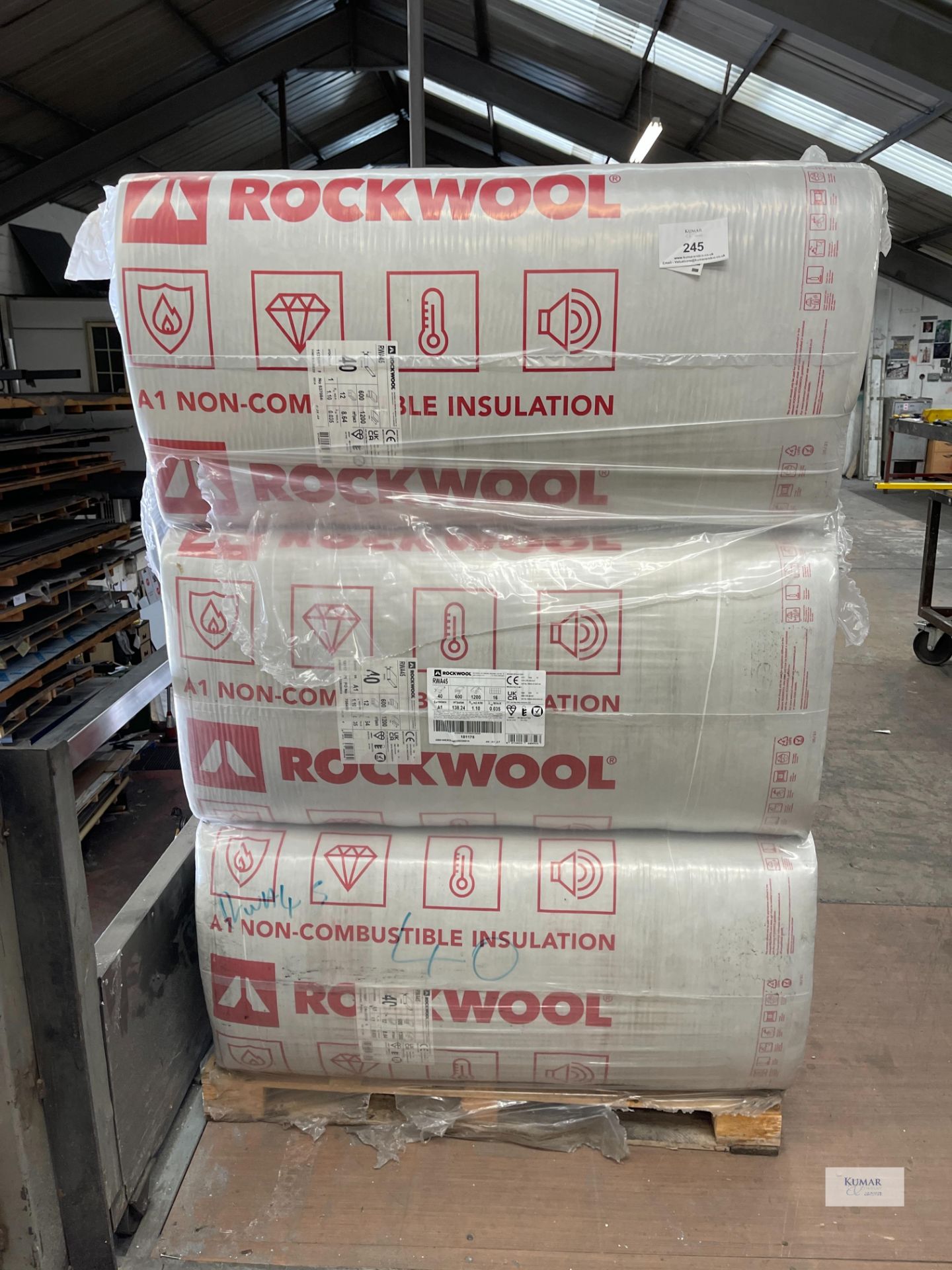 12: Packs RWA Rockwool A1 Non Combustible Insulation - 40mm Thick, 600mm wide x 1200mm Long Euroclas - Image 5 of 6