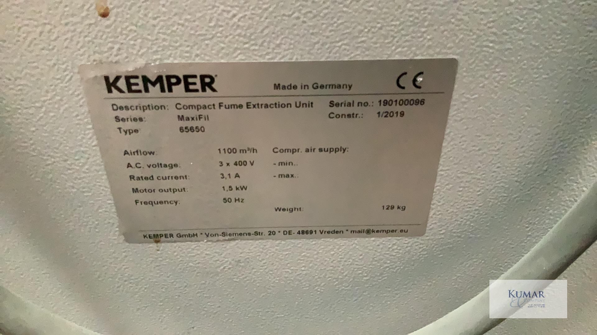 Kemper MaxiFill Mobile Fume Extractor, Serial No. 19010096, (01/2019) - Please Note This Lot is - Image 6 of 6