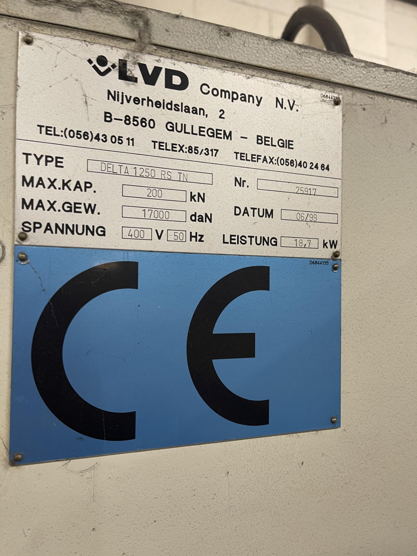 LVD Delta 1250 RS TN CNC Punching Machine, Serial No. 25917, (06/1999) - Bild 6 aus 22