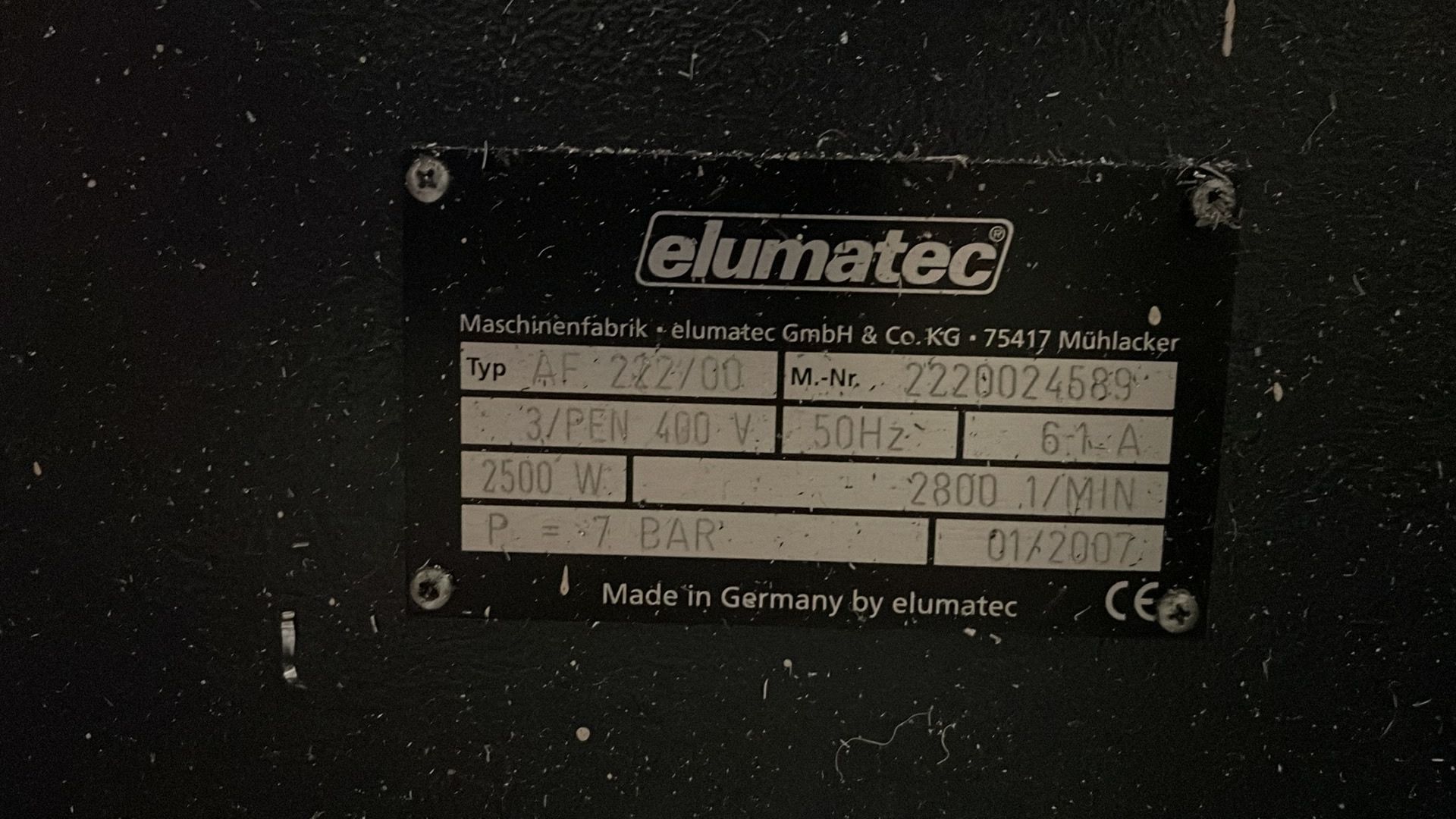 Elumatec 222/00 End Milling Machine, Serial No. 2220024589, 3 Phase, (01/2007) - Bild 2 aus 2