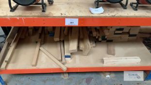 Orange and blue work bench 6 foot by 4 foot CONTENTS NOT INCLUDED