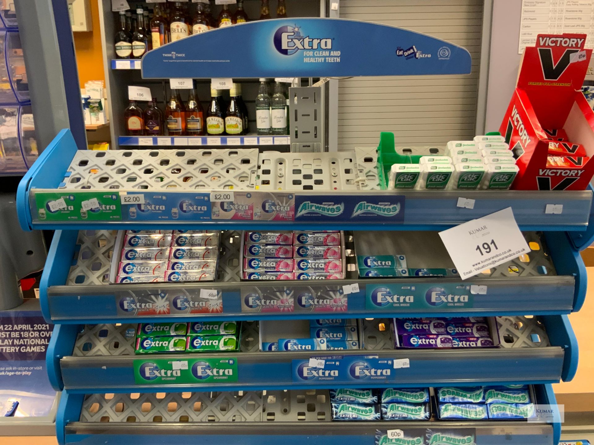 Quantity of Chewing Gum to Include Airwaves & Extra (please note does not include shelf unit)