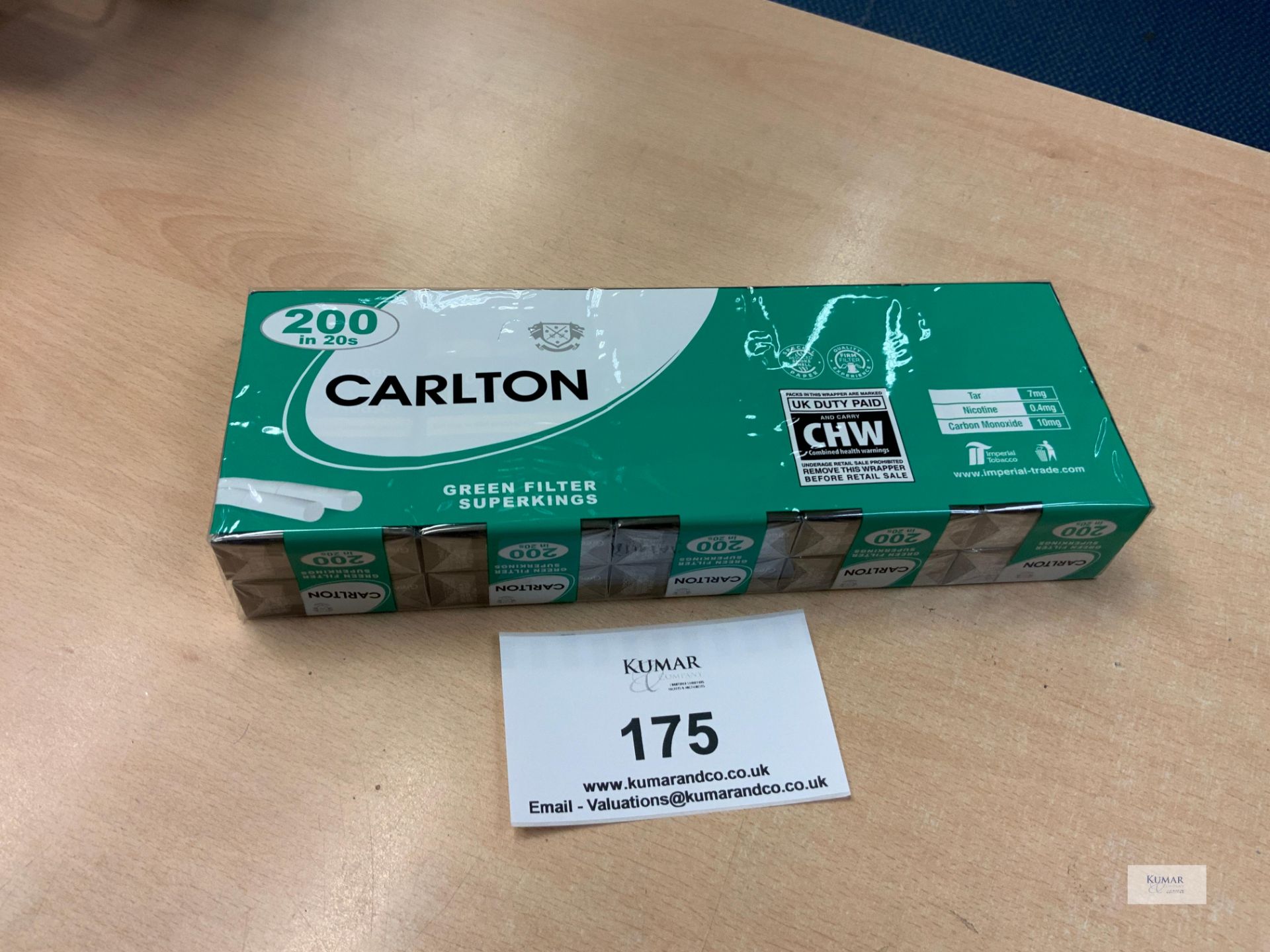 1: Outer 10 x 20 Carlton Green Filter Superking Unopened Cigarettes - Image 2 of 4