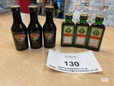 3 bottles 50ml Baileys Original Irish Cream, 3 bottles 20ml Jagermeister