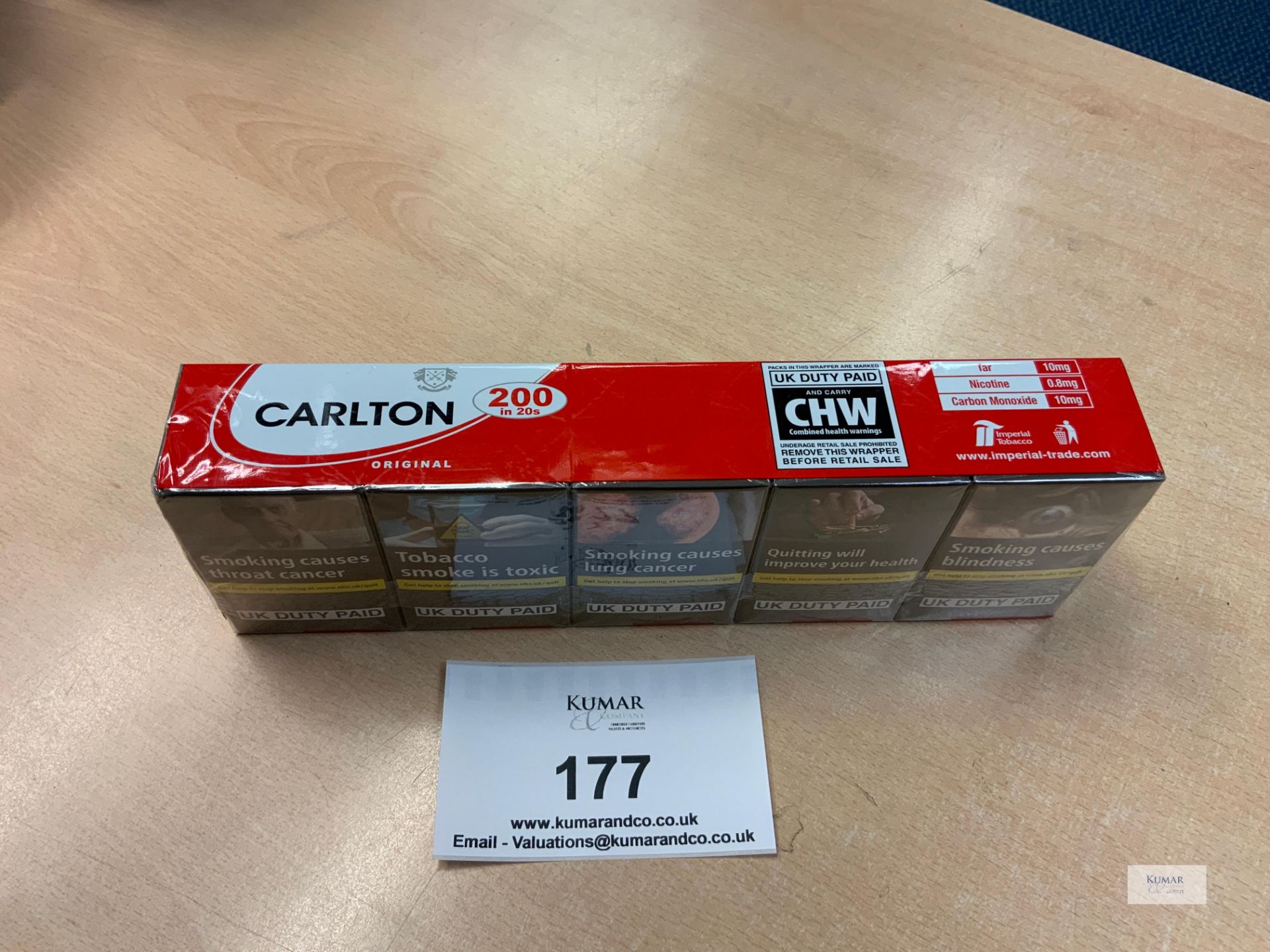1: Outer 10 x 20 Carlton Original King Size Unopened Cigarettes - Image 3 of 4