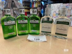 3 Bottles 20cl Gordons London Gin, 2 Bottles 20cl Prince Consort London Gin