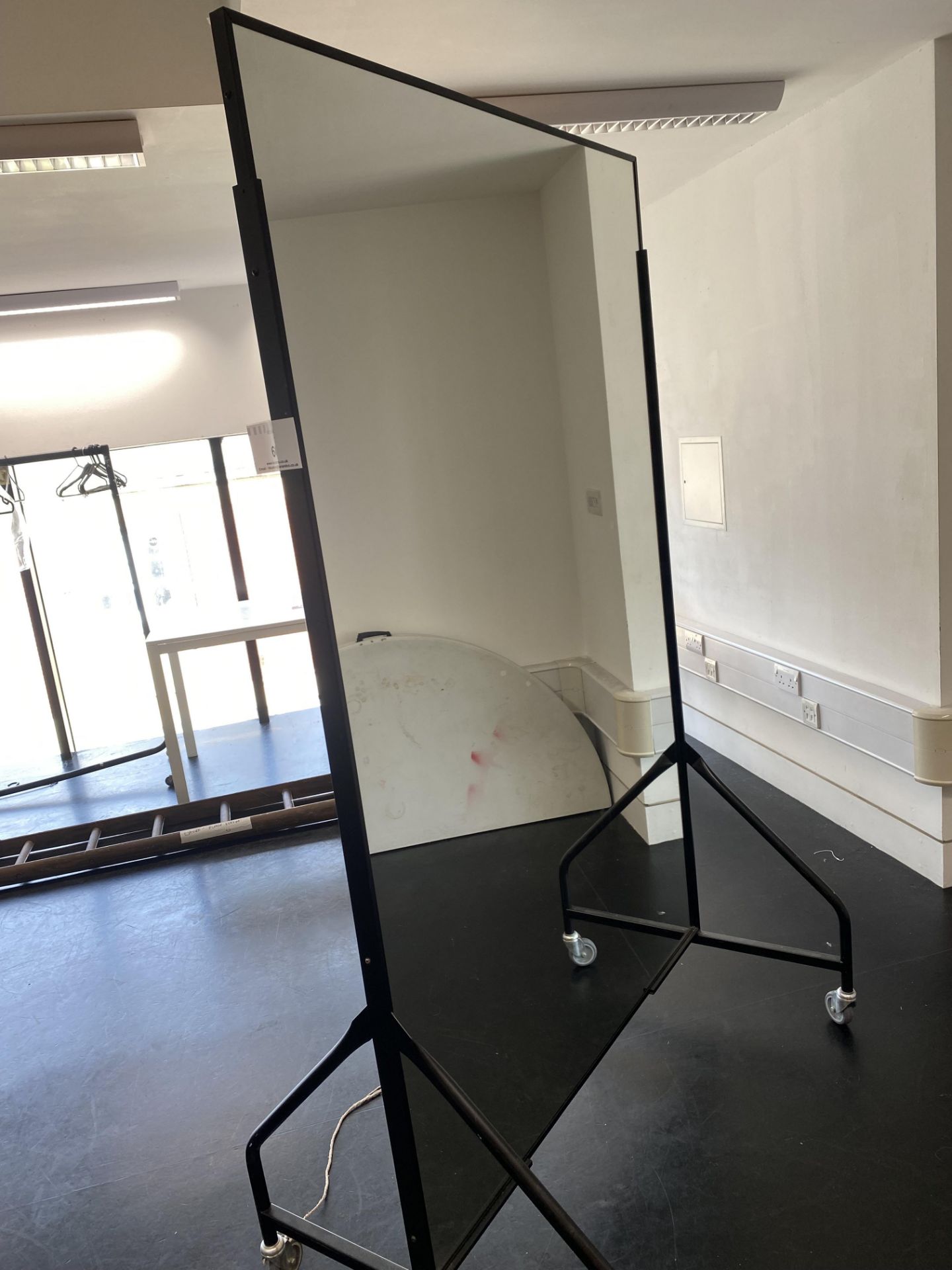 Single Sided Portable Mirror on Wheels (Set of 4 £2k) - Image 2 of 3