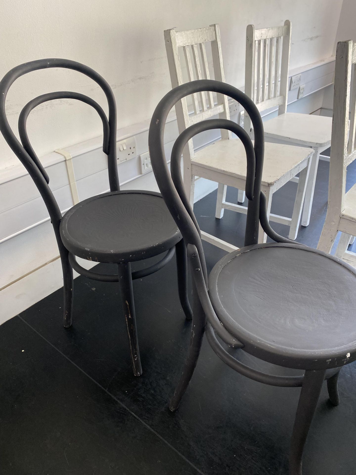 2 Black & 1 Brown Chair - Image 2 of 3