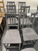 6 Black Wooden Chairs & 2 Tables