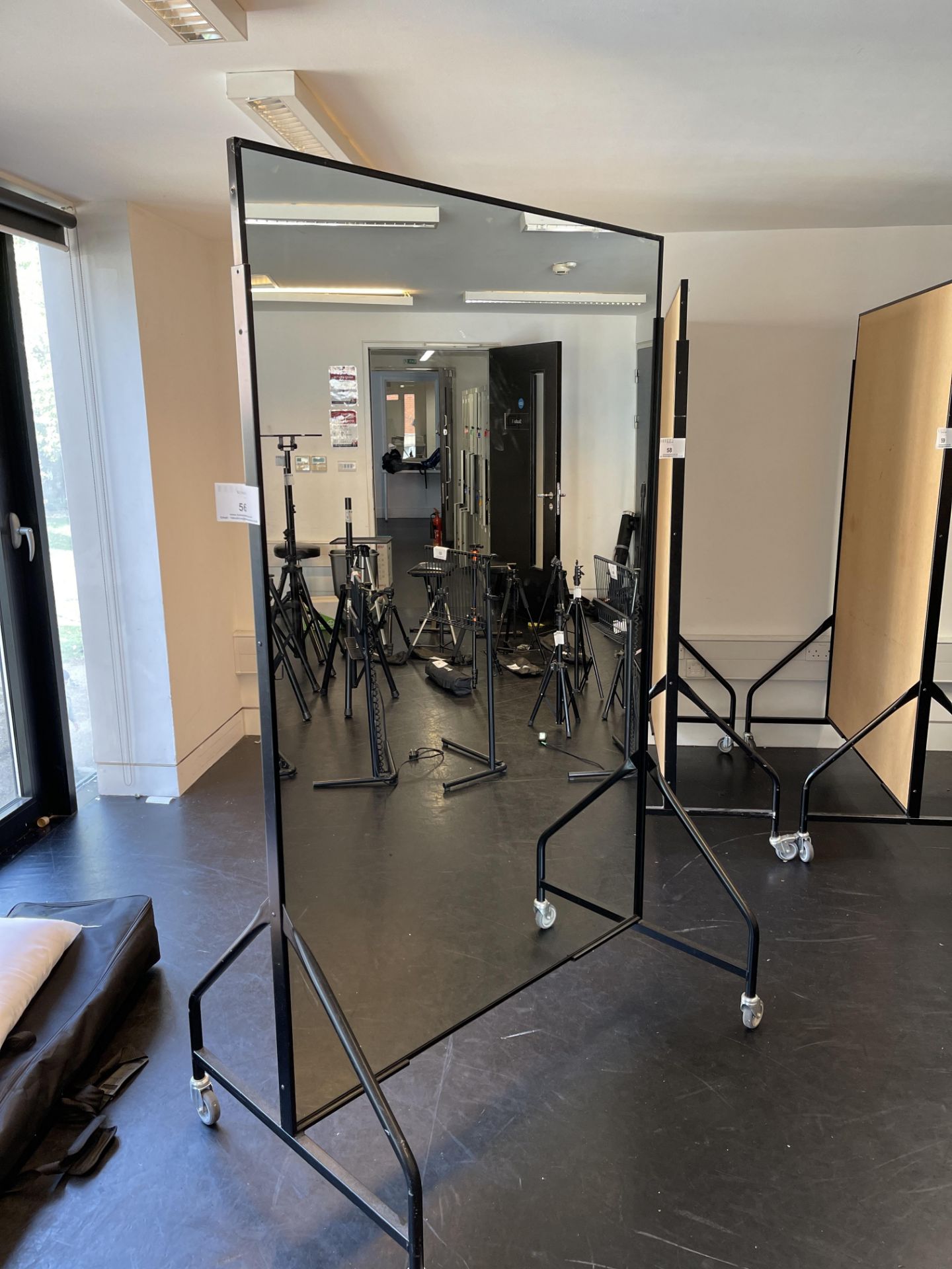 Single Sided Portable Mirror on Wheels (Set of 4 £2k)