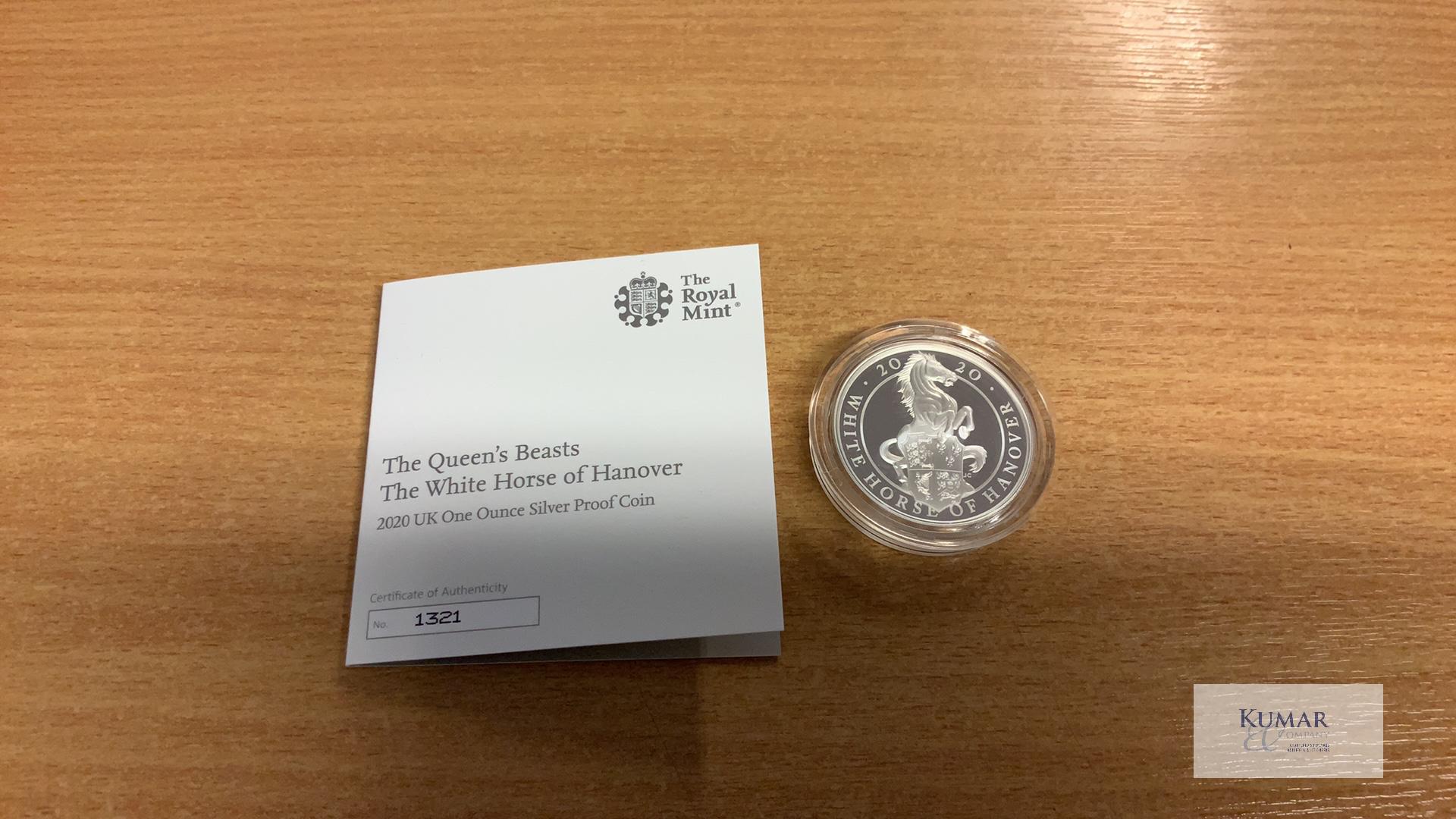 The Royal Mint Collection- The Queens Beasts. The White Horse of Hanover 2020 UK One Ounce Silver - Image 3 of 4