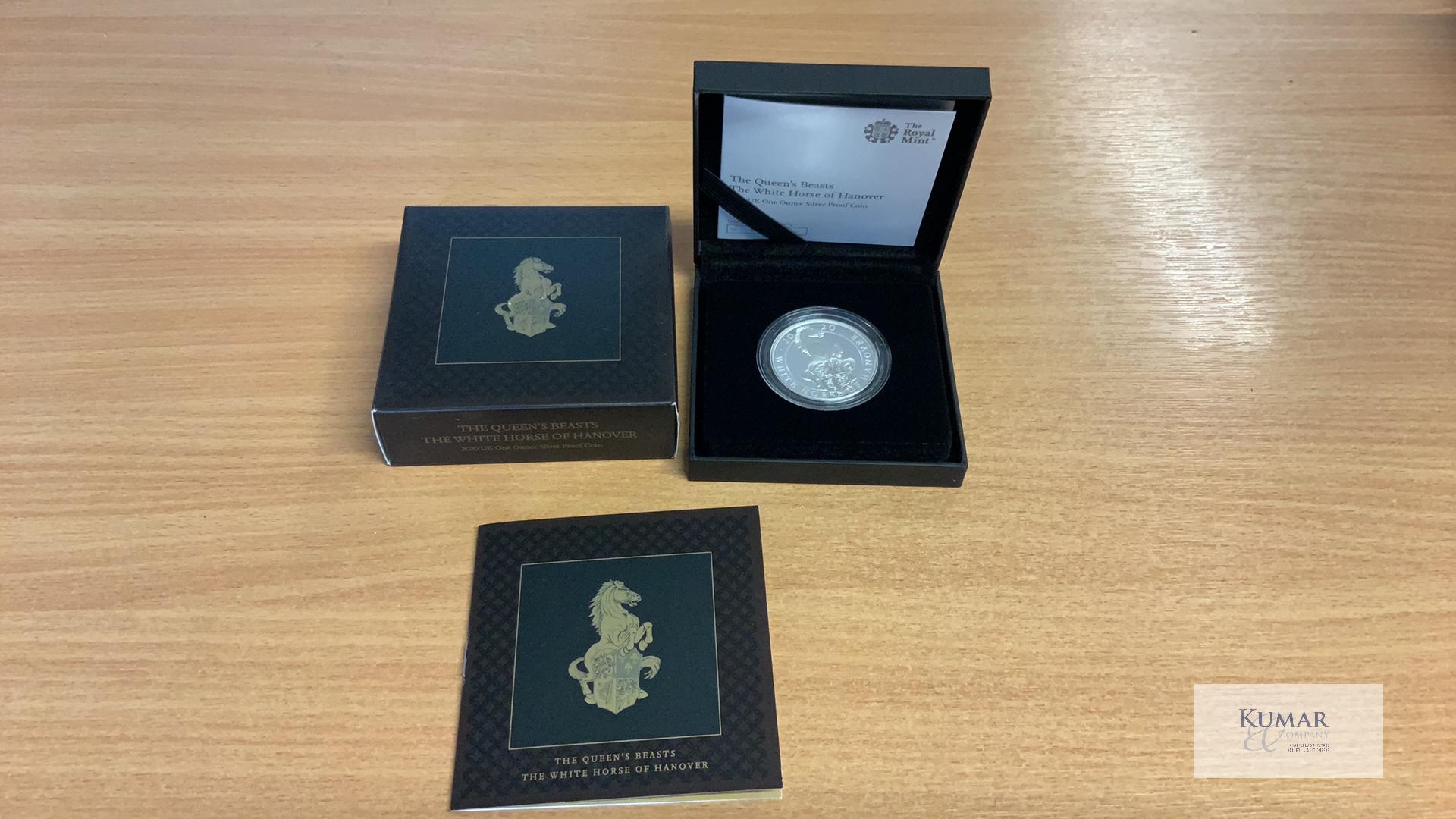 The Royal Mint Collection- The Queens Beasts. The White Horse of Hanover 2020 UK One Ounce Silver - Image 2 of 4