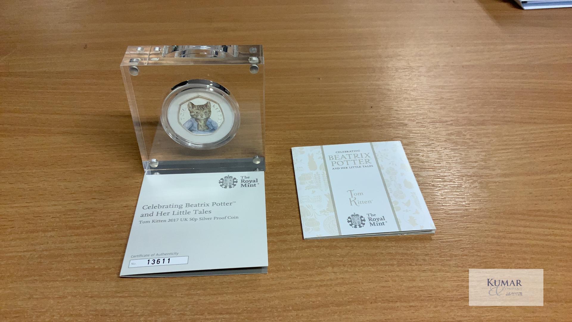 The Royal Mint Coin- Celebrating Beatrix Potter & Her Tales Tom Kitten 2017 UK 50p Silver Proof - Image 3 of 4