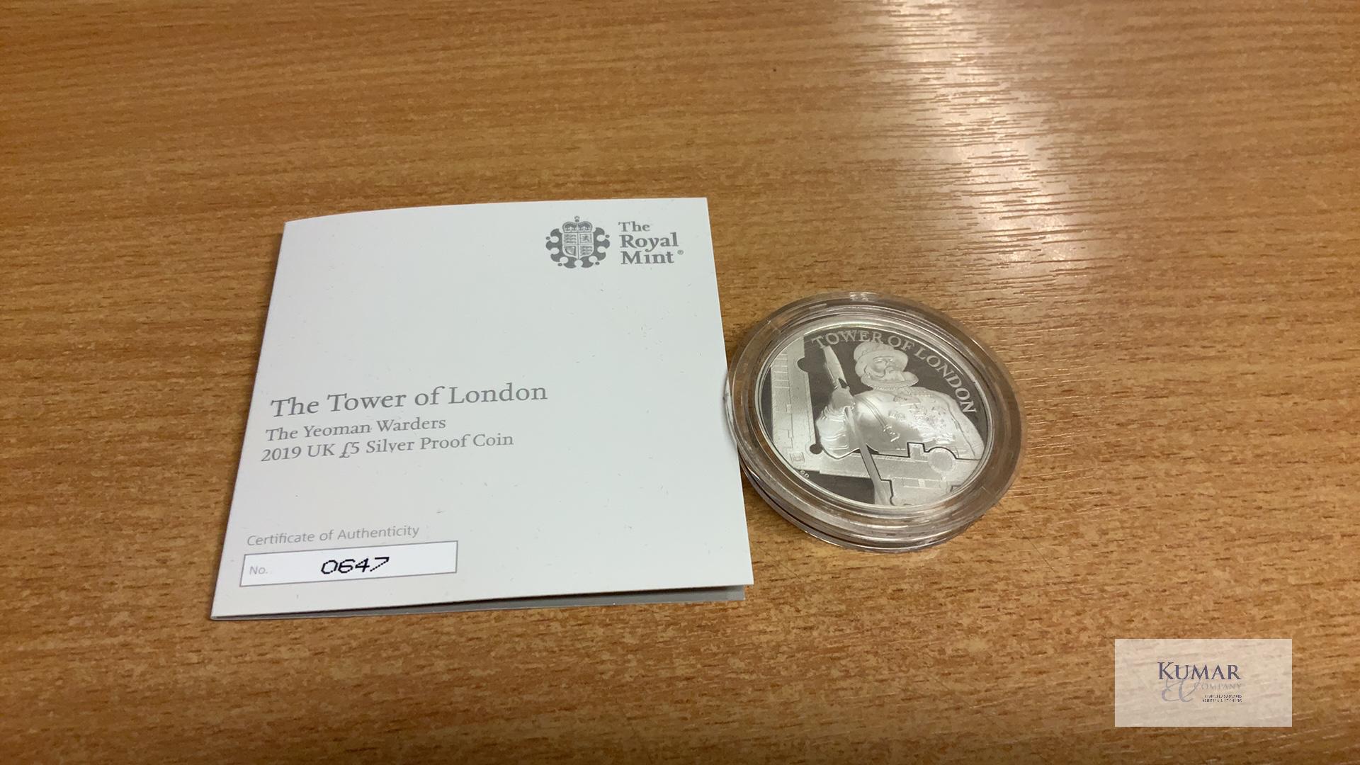 The Royal Mint Coin- The Tower of London Coin Collection. The Yeoman Warders 2019 UK £5 Silver Proof - Image 3 of 4