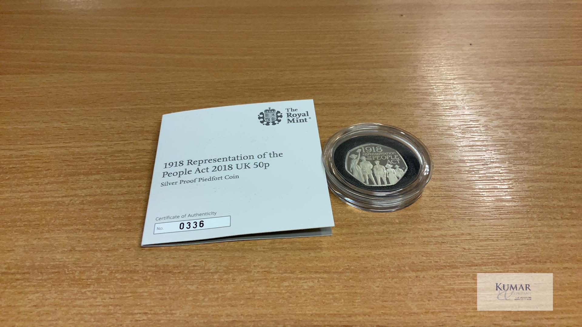 The Royal Mint Coin- An Act to Unite 1918 Representation of the People Act 2018 2018 UK 50p Silver - Image 3 of 4