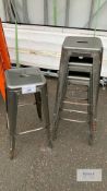 Set of 4 Callie backless metal bar stools 765mm high