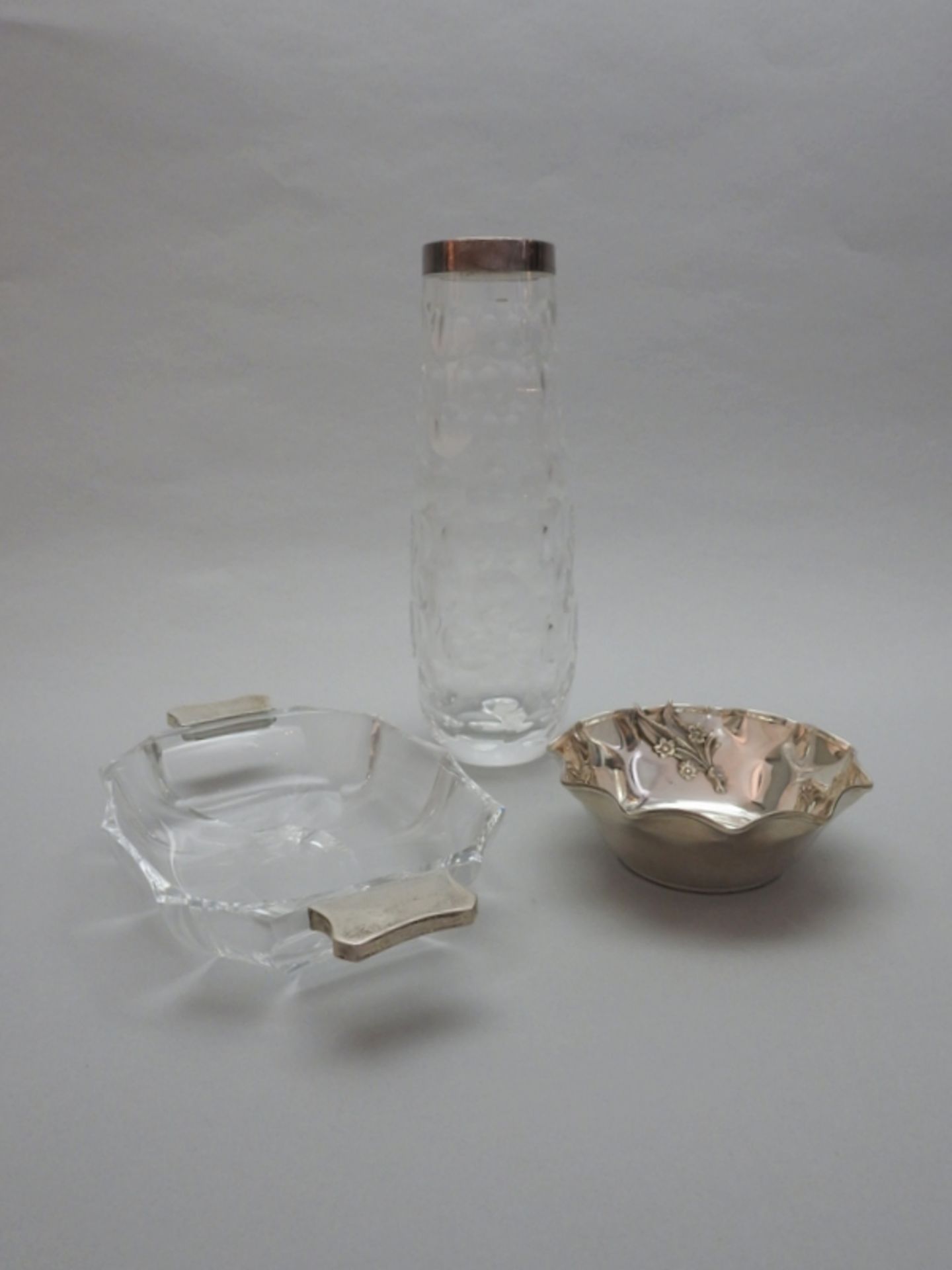Konvolut von drei Glas- und Silbergegenständen - Image 2 of 7
