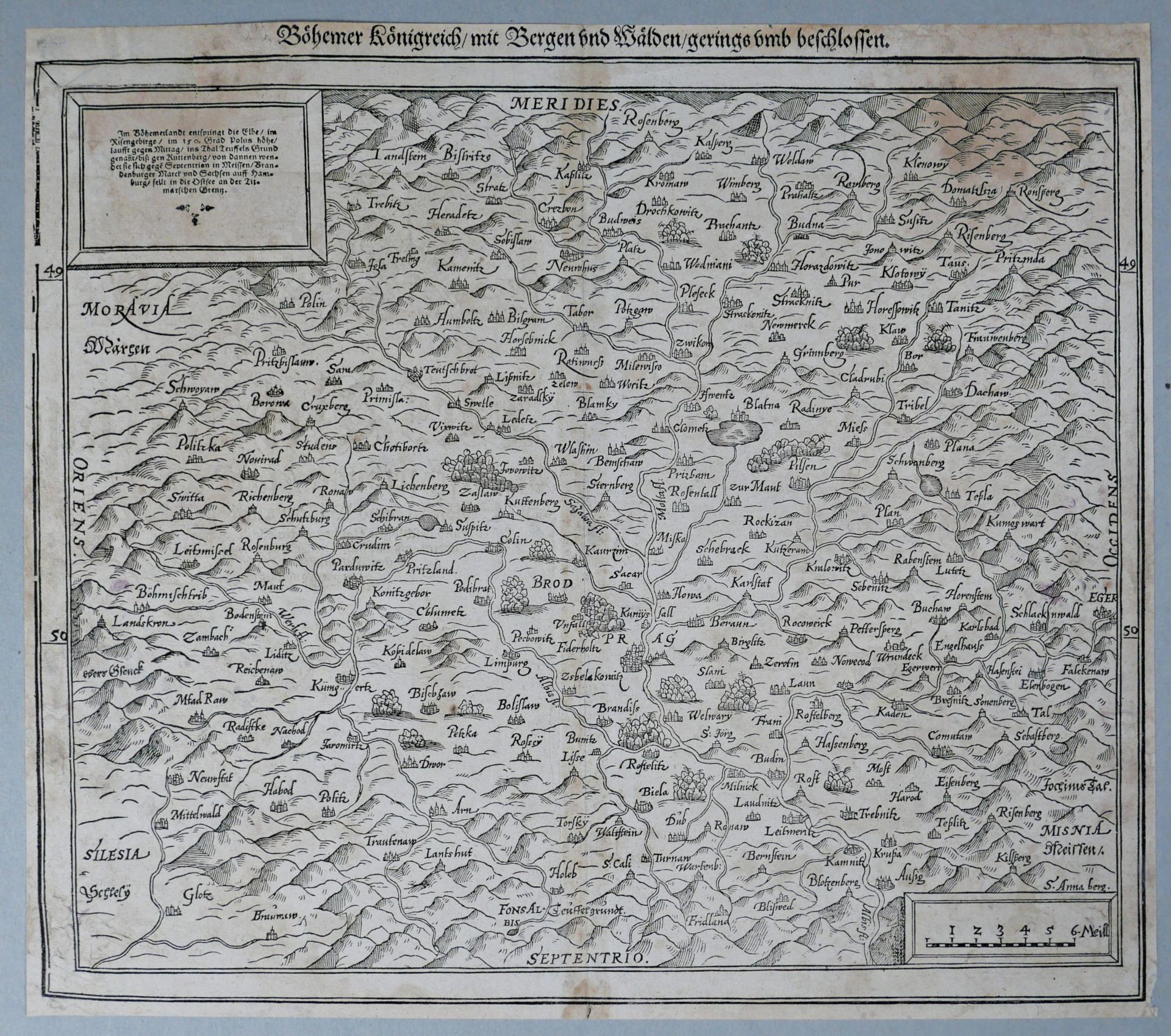Karte des gesamten Königreichs Böhmen