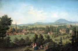 Linke, Paul Rudolf:  Landschaft bei Hirschberg im Riesengebirge (Jelena Gora)