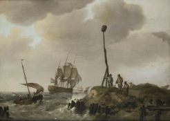Koekkoek, Johannes Hermanus:  Großsegler an der Küste