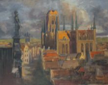 Maler der 1. Hälfte des 20. Jh.:  Blick auf die Marienkirche in Danzig