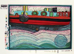 Hundertwasser, Friedensreich:  Regentag auf Liebe Welle
