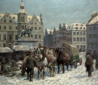 Westerop, Wilhelm:  Winter am Düsseldorfer Marktplatz